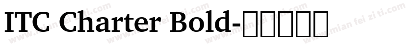 ITC Charter Bold字体转换